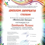 Участие в открытом конкурсе детской песни Маленькая звезда  (1)